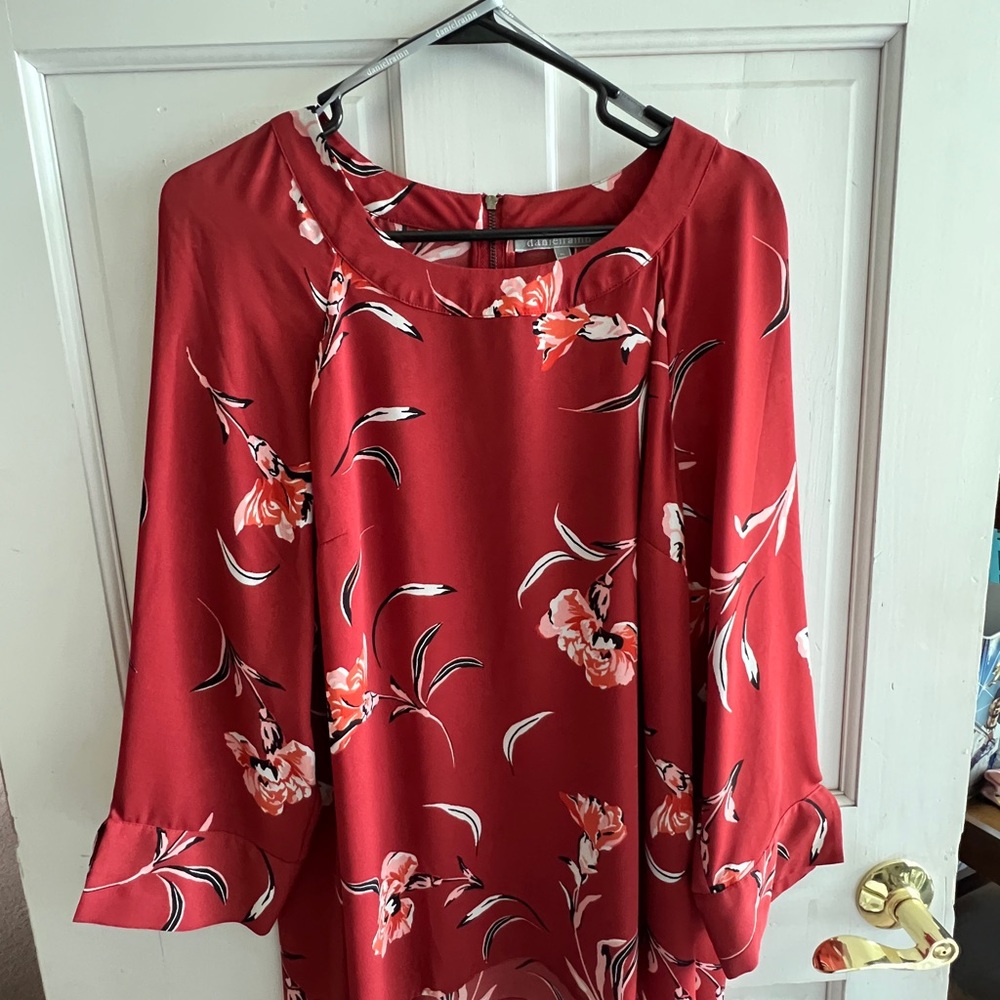 Daniel Rainn Red Floral Blouse